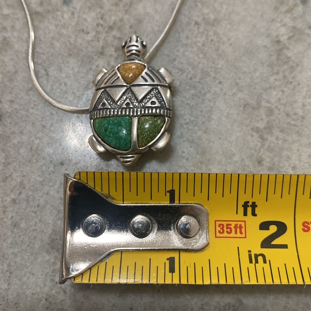 Carolyn Pollack Sterling silver w/ gem stone pendant/brooch & 925 italy chain - Picture 10 of 11